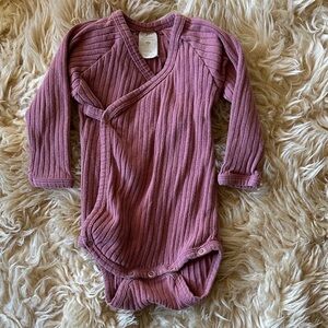 Kate Quinn Ribbed Dusty Rose Pink Kids Bodysuit